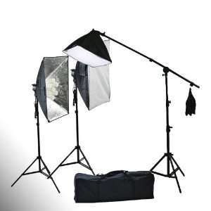   CONTINUOUS Fluorescent LIGHTING SOFTBOX BOOM STAND HAIR LIGHT KITS