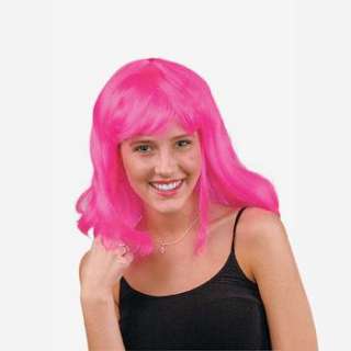 Pink Wig Halloween Costume Rave Team Spirit Neon 780984667818  