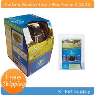 PetSafe Stay Play Wireless Rechargeable Fence 2 Dog NE 729849129177 