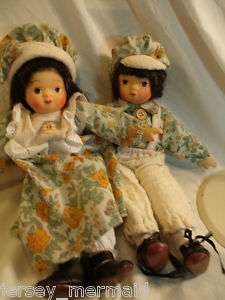 Collectible Springford Porcelain Doll Boy&Girl Floral  