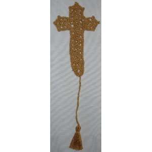  Crocheted Gold Cross Bookmark 5 Inches Long Everything 