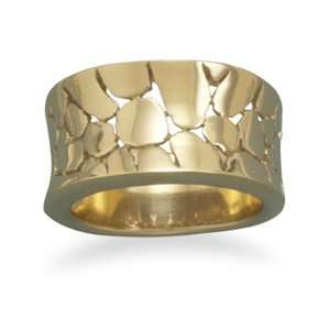   Jewelry Locker 14 Karat Gold Plated Cobblestone Ring Size 6 Jewelry