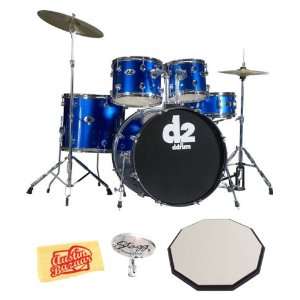  ddrum D2 Five Piece Drum Kit Bundle with 12 Inch Drum Pad, Drum 