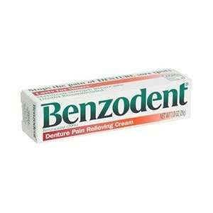  Benzodent Denture Pain Relieving Cream   1 Oz Health 