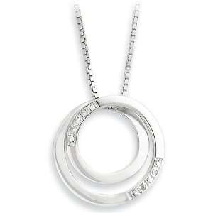   Sterling Silver Genuine Diamond Commitment Circle Necklace Jewelry