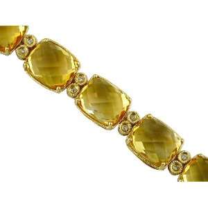   Diamond & Citrine Bracelet in 14K Yellow Gold (TCW 41.80). Jewelry