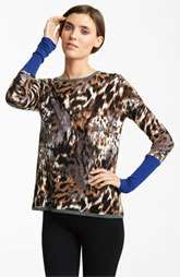 Yigal Azrouël Leopard Print Merino Wool Sweater $535.00