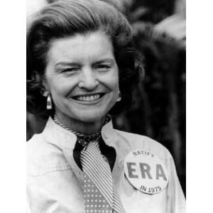  First Lady Betty Ford Wears a Badge Supporting the Equal 