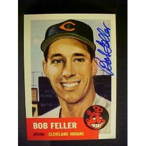 Bob Feller Cleveland Indians #54 1953 Topps Archives Signed Baseball 