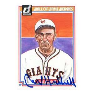 Carl Hubbell Autographed / Signed 1983 Donruss HOF Card