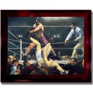  Dempsey and Firpo by George Bellows Contemporary Mahogany 