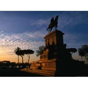  Statue of Giuseppe Garibaldi on Piazza Garibaldi at Sunset 