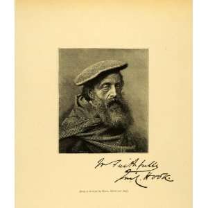  1887 Wood Engraving James Clarke Hook Portrait Fashion 
