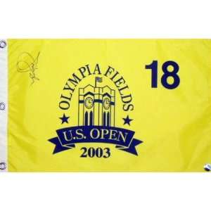  Jim Furyk Autographed 2003 Olympia Fields US Open Pin Flag 