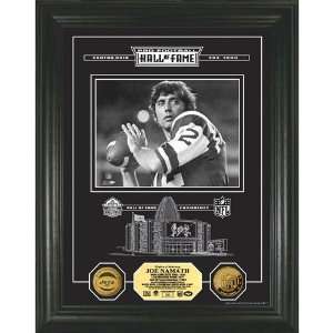 Joe Namath Hof Archival Etched Glass 24Kt Gold Coin Photo 
