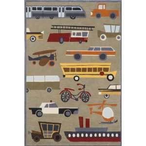  Momeni Lil Mo Whimsy Concrete Grey Cars Kids 3 x 5 Rug 