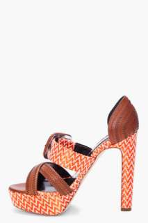 Rupert Sanderson Orange Merle Heels for women  