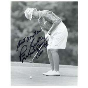  Pat Bradley Autographed/Hand Signed Black & White Golf 