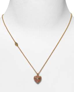 Juicy Couture Womens Pave Puffed Heart Wish Necklace 15   Necklaces 