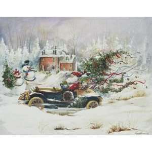     Roadster Santa   Artist Peggy Abrams   Poster Size 11 X 9 inches