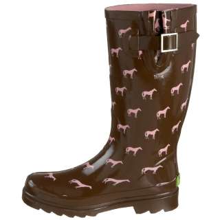   CHIEF Womens TINY HORSES Rain Boots WATERPROOF Rubber Shoes Equestrian