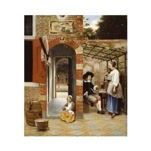  Courtyard Of A House In Delft by Pieter De Hooch. size 17 