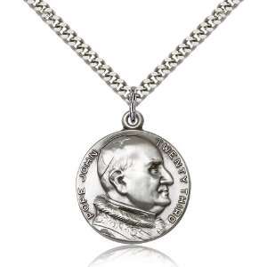 925 Sterling Silver St. Saint Pope John XXII Medal Pendant 1 x 7/8 