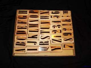 Lot Of 40 Piece Fancy Alphabet Stamp Wood Mounted Rubber Stamps Curved 