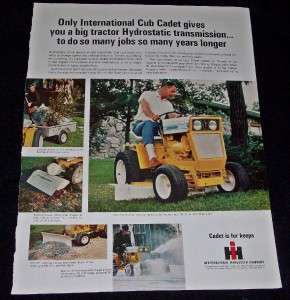   IH INTERNATIONAL HARVESTER CO CUB CADET TRACTOR lawnmower lawn garden