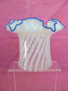FENTON 1939 Blue Ridge Cobalt Crested Top Hat Vase Rare  