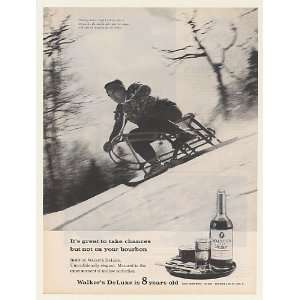  1961 Vermont Ski Bob Rider Walkers DeLuxe Bourbon Print 