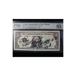 Signed Brown, Roosevelt Rosey $1 2001 Federal Reserve Note Chicago 