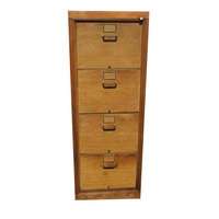 56.5 Vintage Industrial Age Wood Filing Cabinet  