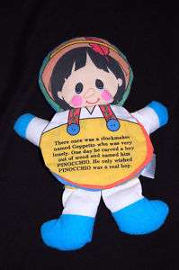 Vintage Gerber Products Pinocchio Soft Story Book Doll  