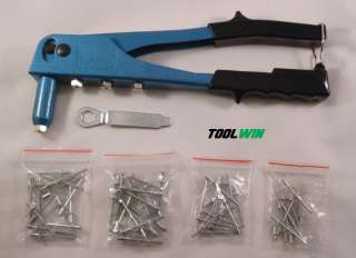 60 pc Pop Riveter Gun Kit Blind Rivet Hand Tool Set Gutter Repair 