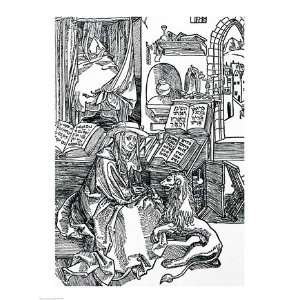 St. Jerome in his study pulling a thorn from a lions paw   Poster by 