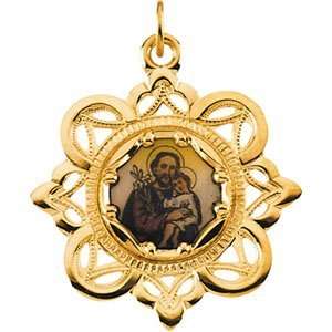  10k St. Joseph Medal 25x25.75mm/10kt yellow gold Jewelry