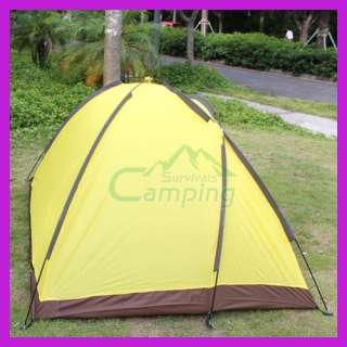   Tent 1 2 Person Folding Yellow Outdoor Camping UV Four Seasons  