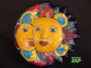 Mexican Talavera Ceramic Sun & Moon Wall Art  