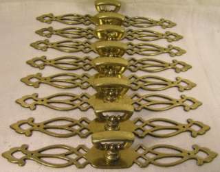 12 Vintage Brass Handles Pulls Knobs Cabinet Furniture Hardware  