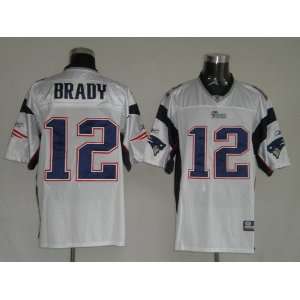 Tom Brady #12 White NFL New England Patriotss Football Jersey Sz52