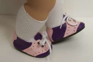   PURPLE Saddle Oxford Doll Shoes For Bitty Baby & Twin Girl♥  