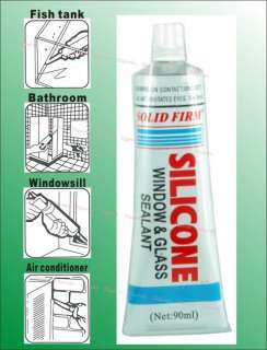 Adhesive Glue Silicone Window Glass Fish tank Sealant Solid Firm 90ml 