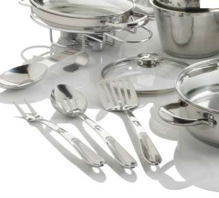 WOLFGANG PUCK 25 PC ELITE STAINLESS STEEL COOKWARE SAUCE STOCK PANS 