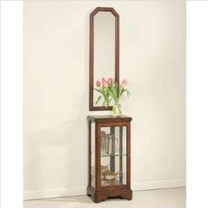   Plantation Cherry Curio Console and Mirror Set 