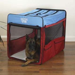 Collapsible Dog Kennel Cage Crate X Large Red/Blue  