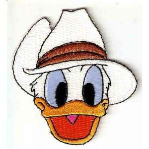 DONALD DUCK Embroidered Iron On / Sew On Patch   Disney Cowboy Rodeo 