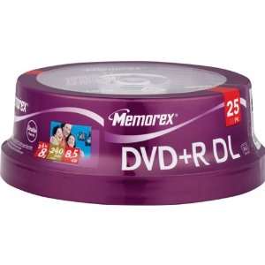   Double Layer Write Once DVD+R   25 Disc Spindle (Memory & Blank Media