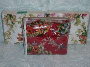   DUIVET RED FLORAL BELLE HARBOR   FLOWER SHEETS FLAT, FITTED #1  