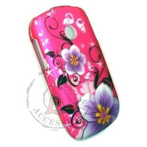 Pink Hibiscus Flowers HARD Protector Case Phone Cover for TracFone 